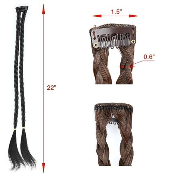 Synthetic Hair Braid Headband Clip On Elegant Y2K Chic Hairstyle Accessory main image 2